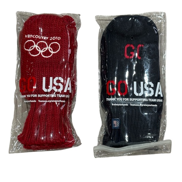 2 Pairs of Olympics Mittens Gloves Red & Blue Pair New Sealed In Package - Picture 1 of 6